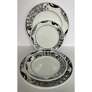Corelle Nouveau Set of 4 Dinner Plates 3 Luncheon Plates EUC!